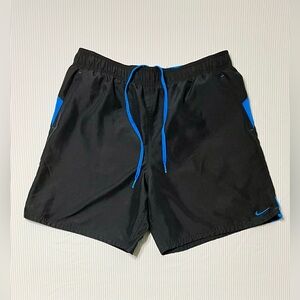 Nike Black and Blue Swim‎ Shorts Size Medium